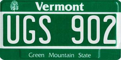 VT license plate UGS902