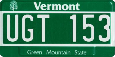 VT license plate UGT153