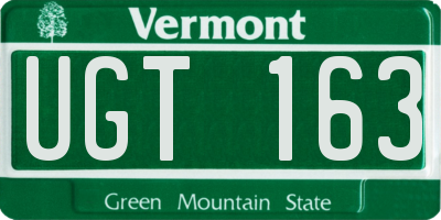 VT license plate UGT163