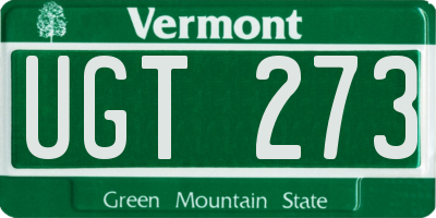 VT license plate UGT273