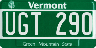 VT license plate UGT290