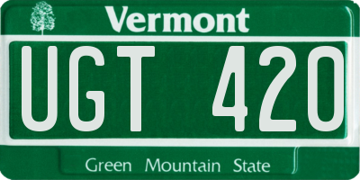 VT license plate UGT420