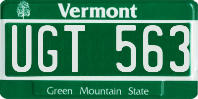 VT license plate UGT563