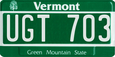 VT license plate UGT703