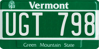 VT license plate UGT798
