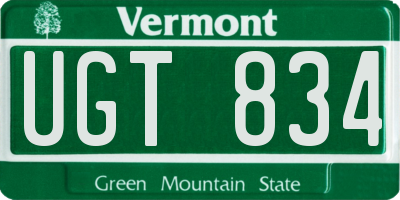 VT license plate UGT834