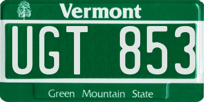 VT license plate UGT853
