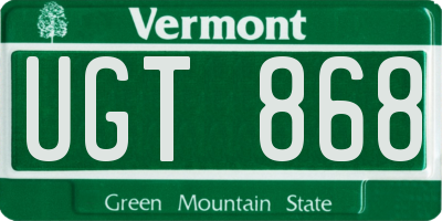 VT license plate UGT868