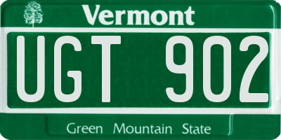 VT license plate UGT902
