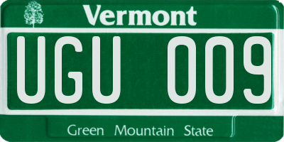 VT license plate UGU009