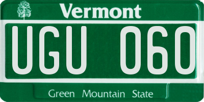 VT license plate UGU060