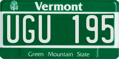 VT license plate UGU195
