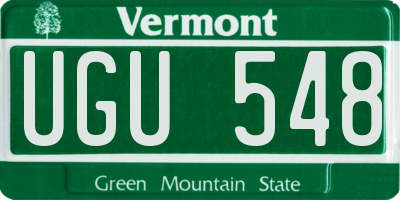 VT license plate UGU548