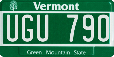 VT license plate UGU790