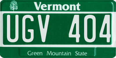 VT license plate UGV404