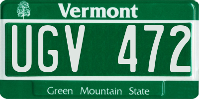VT license plate UGV472