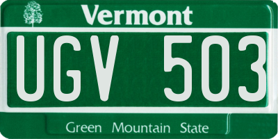VT license plate UGV503