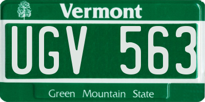 VT license plate UGV563