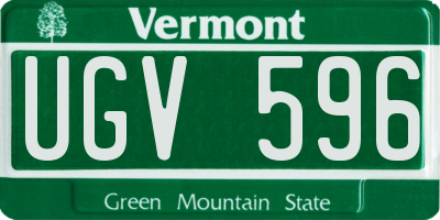 VT license plate UGV596