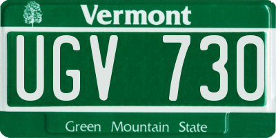 VT license plate UGV730