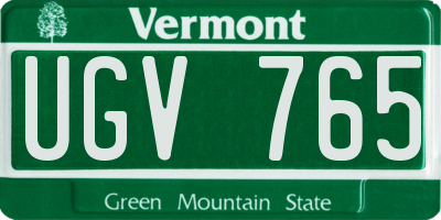 VT license plate UGV765