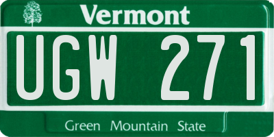 VT license plate UGW271