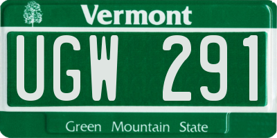 VT license plate UGW291