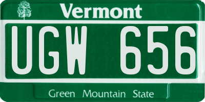 VT license plate UGW656
