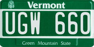 VT license plate UGW660