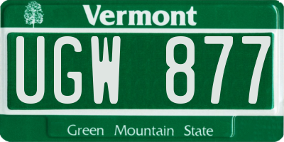 VT license plate UGW877