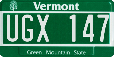 VT license plate UGX147
