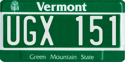 VT license plate UGX151
