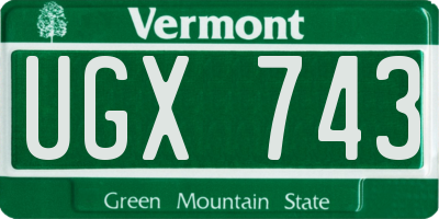 VT license plate UGX743