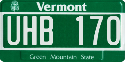 VT license plate UHB170