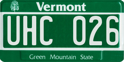 VT license plate UHC026