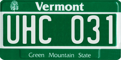 VT license plate UHC031