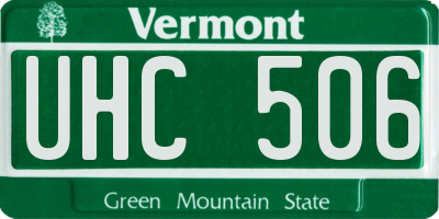 VT license plate UHC506