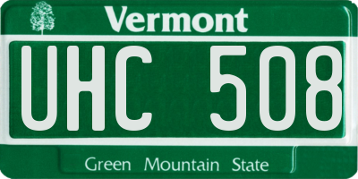 VT license plate UHC508