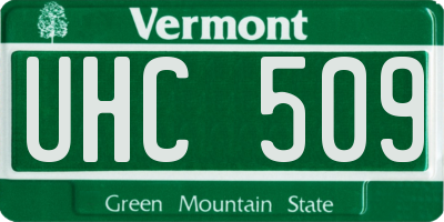 VT license plate UHC509
