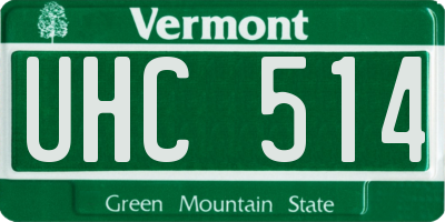 VT license plate UHC514