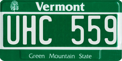 VT license plate UHC559