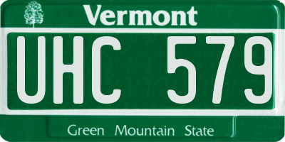 VT license plate UHC579
