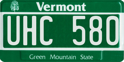 VT license plate UHC580