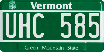 VT license plate UHC585