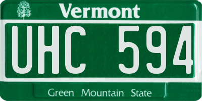 VT license plate UHC594