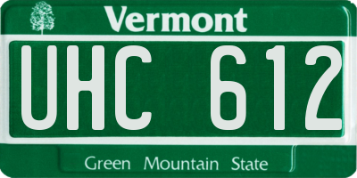 VT license plate UHC612