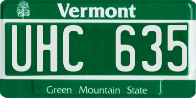 VT license plate UHC635