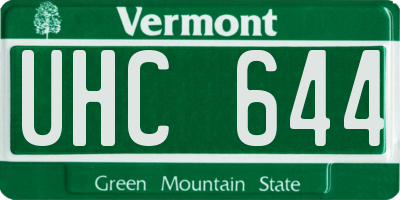 VT license plate UHC644