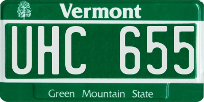 VT license plate UHC655