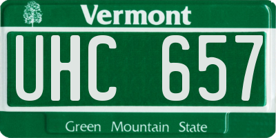VT license plate UHC657